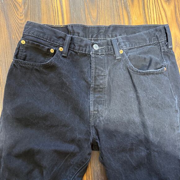 Levi’s 501 Original Fit Men’s Black Button Fly Jeans Size 34 - Picture 3 of 10